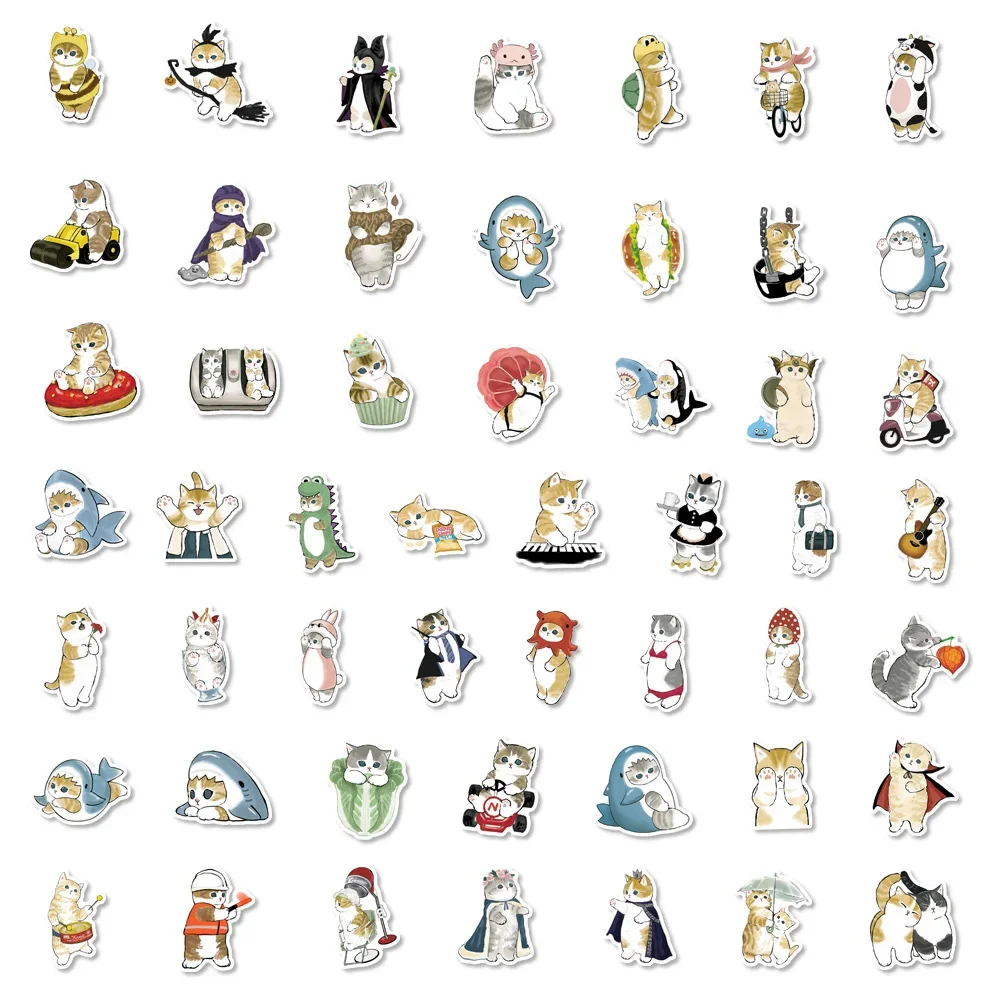 50 قطعة الحبر لطيف القط تأثيري ملصقات الكرتون DIY بها بنفسك محمول الأمتعة مقاوم للماء سكيت الكتابة على الجدران الشارات متعة للأطفال اللعب هدية #3