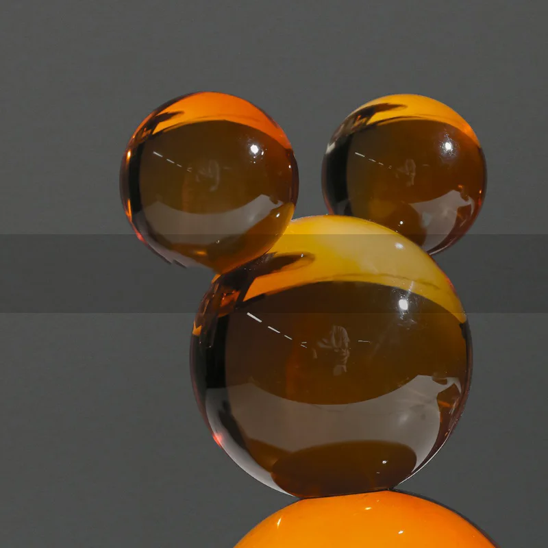 Figuras de decoración de escritorio con forma de ratón de dibujos animados, arte de cristal geométrico moderno, artesanías para el hogar, objetos de habitación, accesorios de oficina, regalos