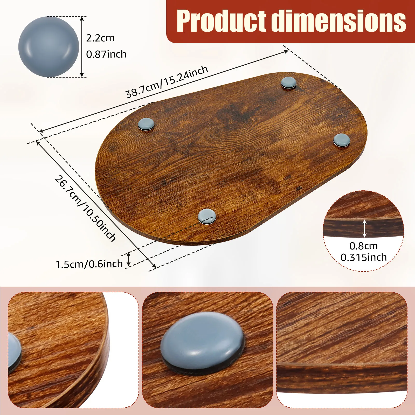 Wood/Acrylic Mixer Slider Mat Kitchen Appliance Mover Sliding Tray Board Mixer Tray Mat for 4.5-5QT/5-7 Qt Tilt Head Stand Mixer