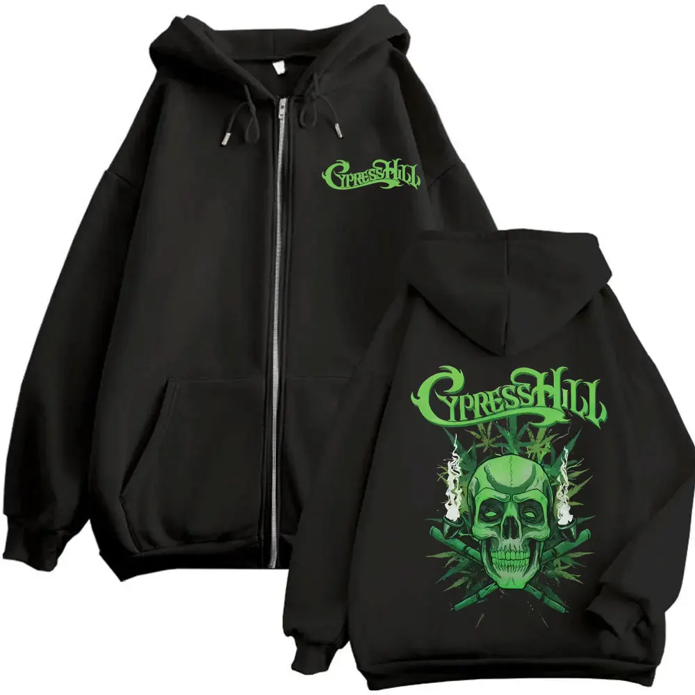 

Rapper Cypress Hill Zipper Hoodie Skeleton Jacket Coat Men Women Fashion Hip Hop Oversized Streetwear Male Fleece Zip Up Hoodies