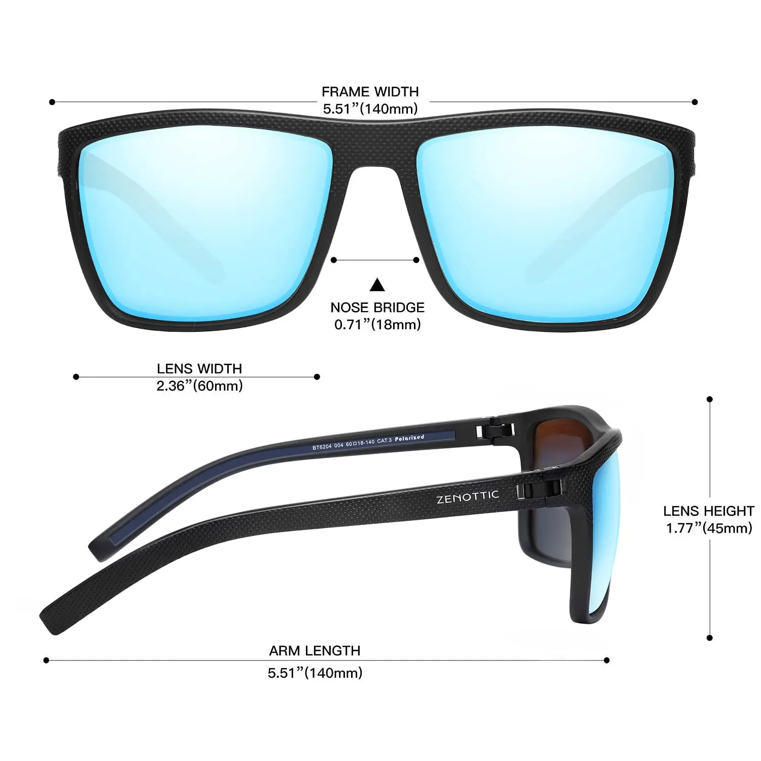 Polarized Sunglasses with UV400 Protection, Lightweight TR90 Frame Polarized Sunglasses for Men Lightweight TR90 Frame UV400  main image 2