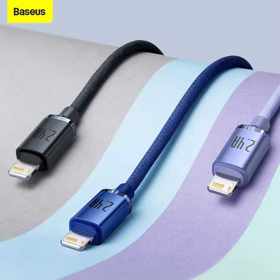 Baseus 2.4A USB Cable For iPhone 14 13 12 11Pro Max X XR 8 Fast Charging Phone Charger Cable for iPad USB Charger Data Wire Cord