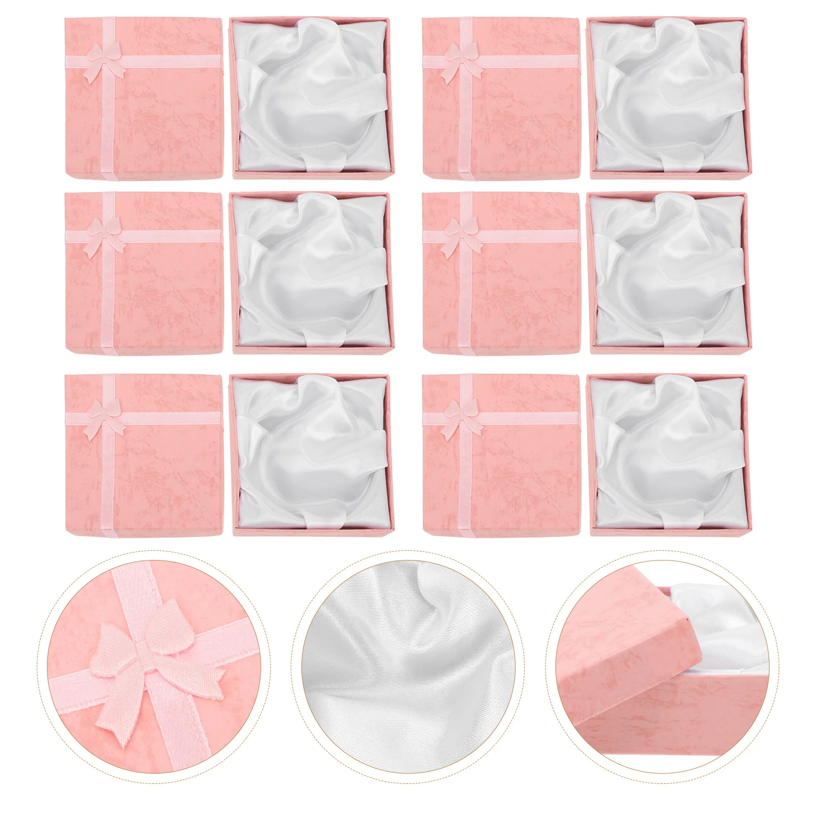 

6pcs Gifts Vintage Jewelry Storage Earring Gift Wrapping Box Travel Decorative Box Clear Cardboard Holder Size Lid