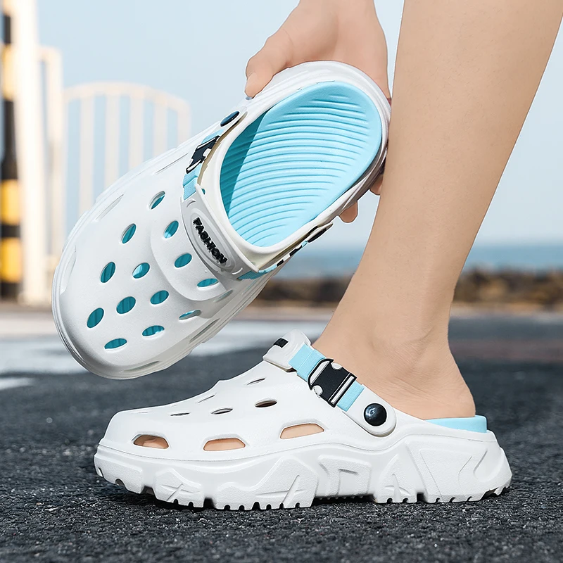 Herren- und Damen-Paar-Sommer-Outdoor-Rutschfeste, geruchshemmende, geschlossene Zehenpantoffeln, große Strand-Sandalen und Pantoffeln für – Detail 26