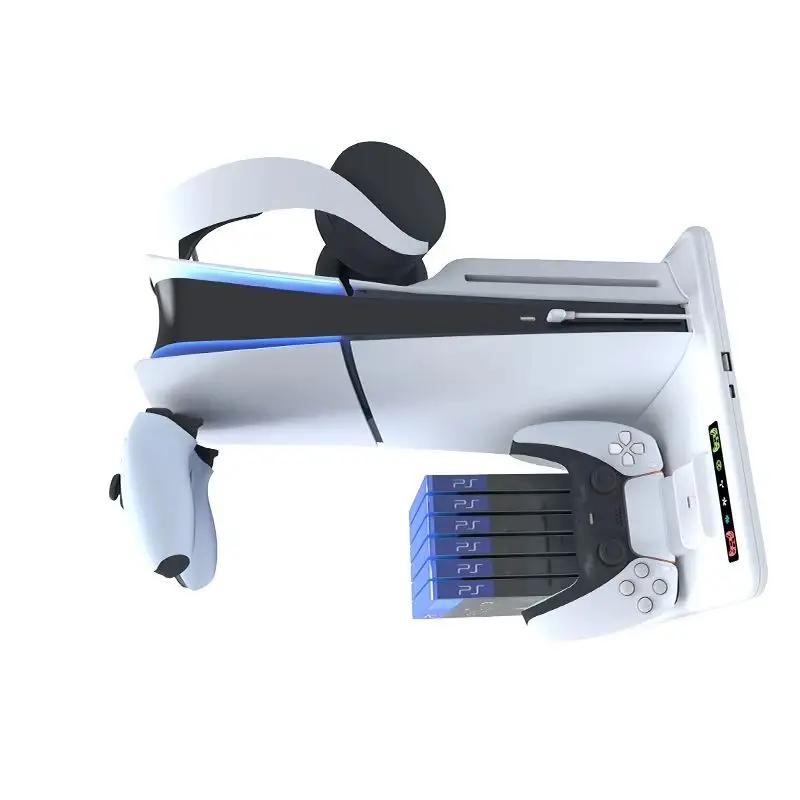 

Cooling Dock For PS5 Slim Console with Disk Organizer Handle Charger Headphone Hanger