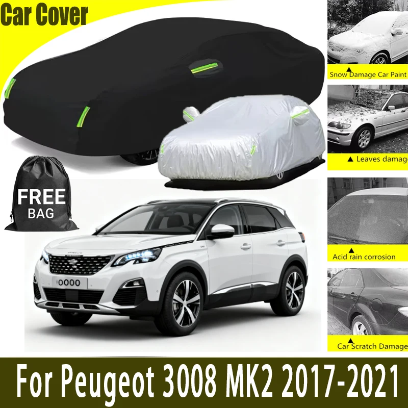 

Всепогодный чехол для автомобиля Peugeot 3008 MK2 2017-2021 (2020), водонепроницаемый, снегозащитный, солнцезащитный, для зимы и лета, защита от непогоды