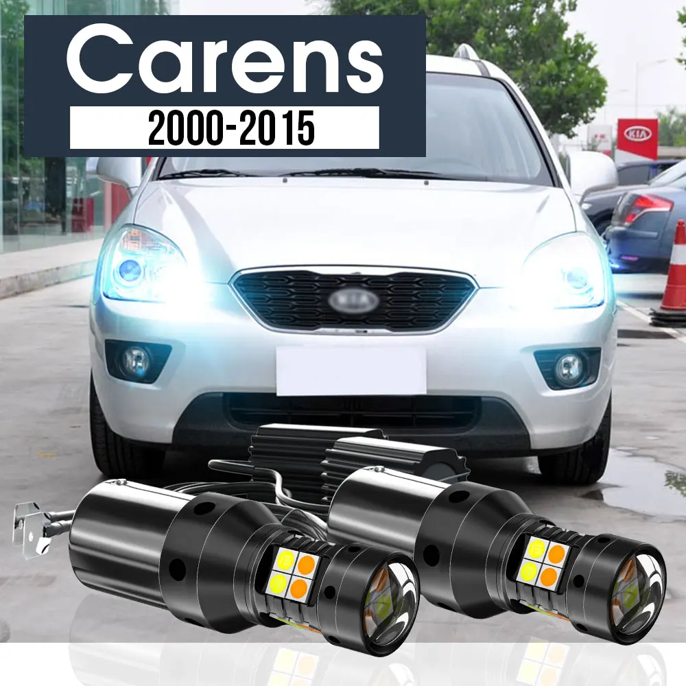 2pcs LED Dual Mode Turn Signal+Daytime Running Light Blub DRL Canbus Accessories For Kia Carens 1 2 3 4 2000-2015 2010 2011 2012