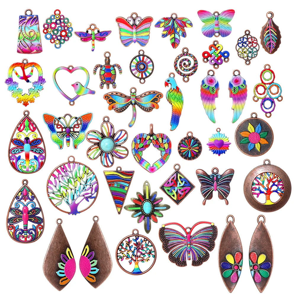 New Ethnic-Style Colorful Enamel Pendants — DIY Crafting Materials & Jewelry Accessories (Earrings, Necklaces, Charms)