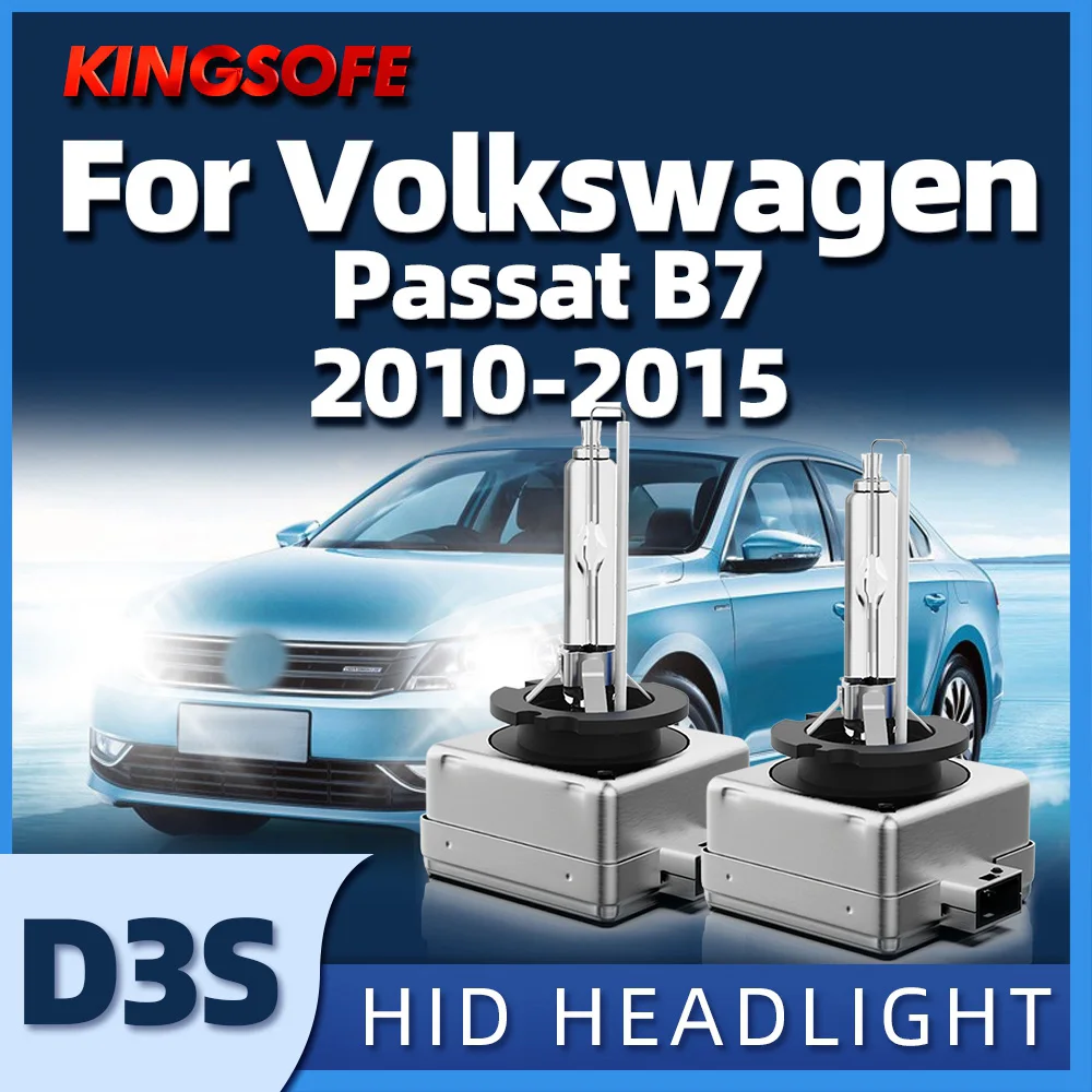

KINGSOFE 1Pair Xenon Bulb D3S HID Headlamp Car Headlight Auto Lamp 6000K For Volkswagen Passat B7 2010 2011 2012 2013 2014 2015