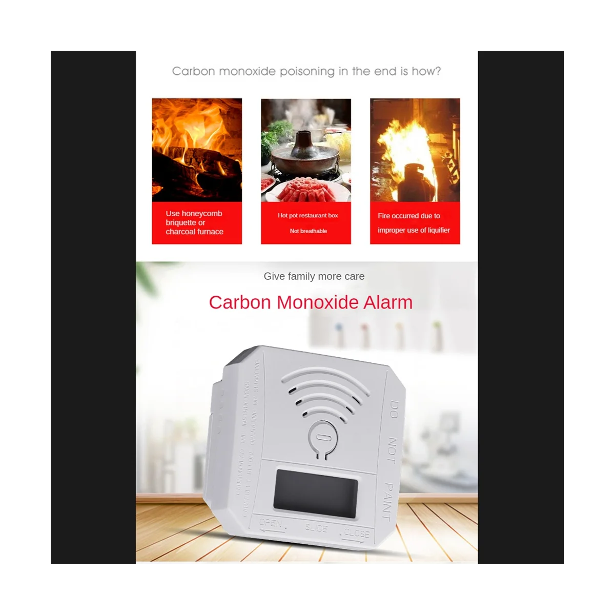 미니 일산화탄소 감지기, CO 일산화탄소 알람 감지기, 디지털 디스플레이 및 사운드 알람, 가정 및 사무실용