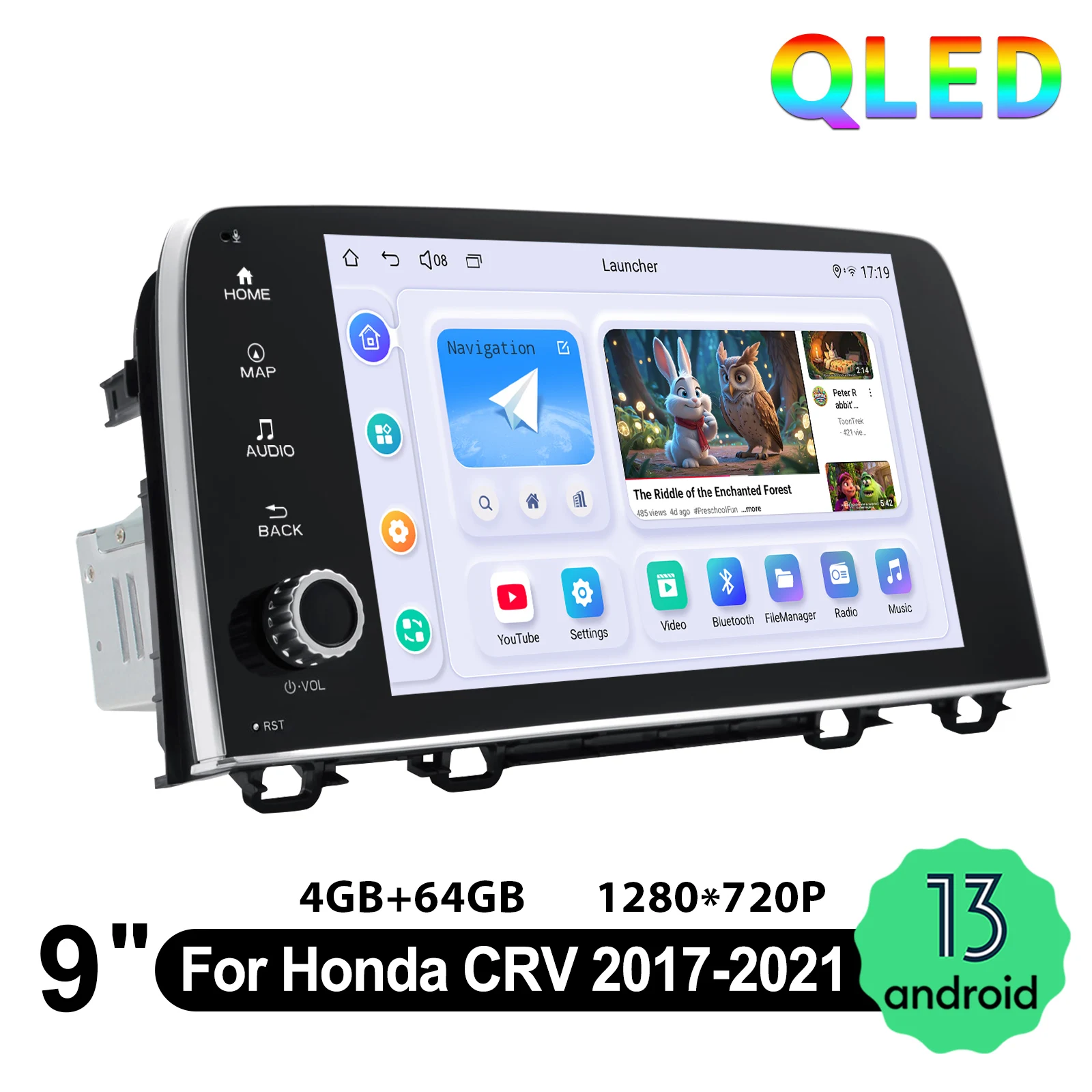 JOYING ترقية أندرويد السيارات ستيريو لهوندا CR-V 2017 - 2021 ثماني النواة 9 "راديو السيارة لتحديد المواقع والملاحة اللاسلكية CarPlay التوصيل والتشغيل