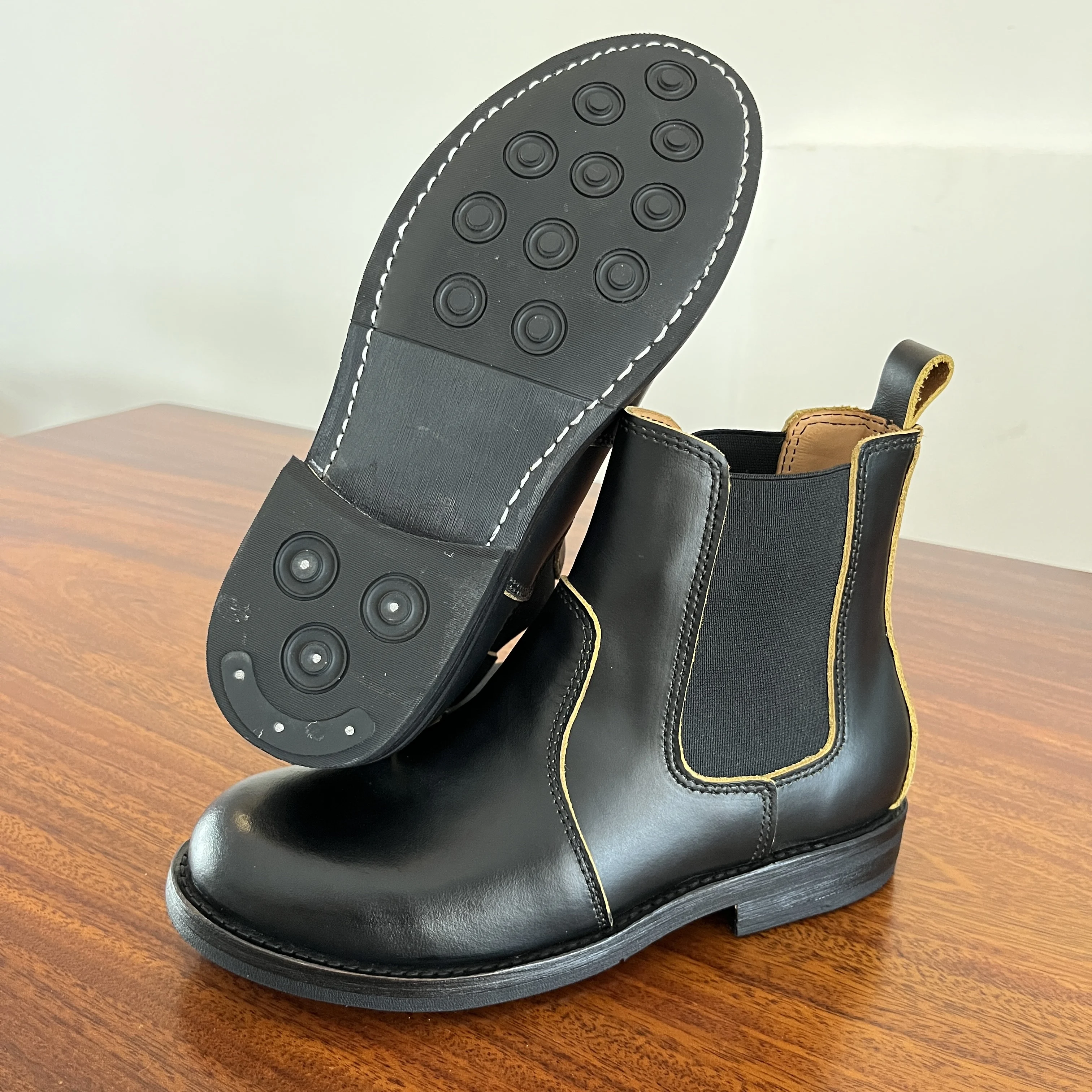 C66 RockCanRoll Full Size 35-52 Super Quality Genuine Italian Cow Leather Handmade Goodyear Welted Beatle Chelsea Boot