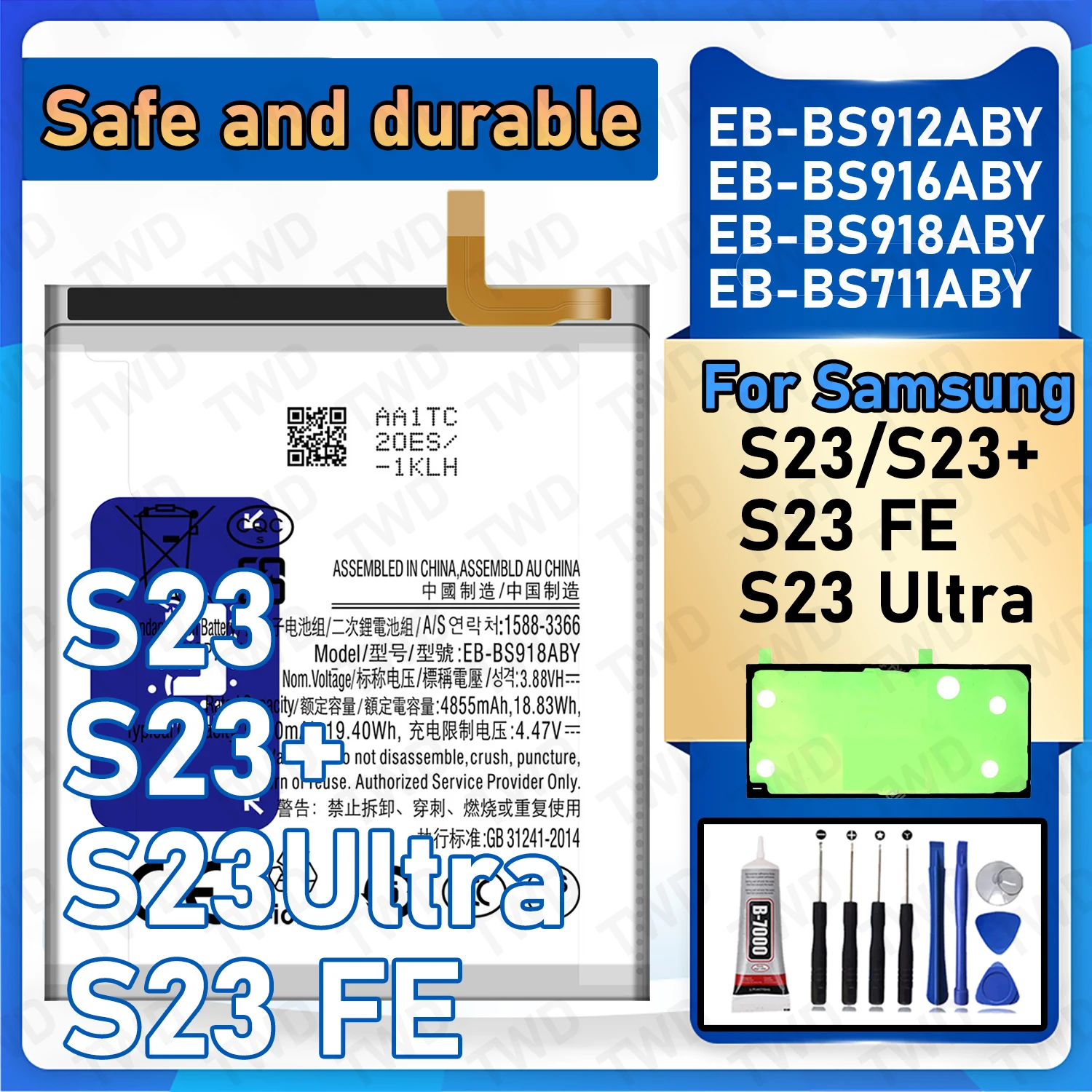 

EB-BS912ABY EB-BS916ABY EB-BS918ABY EB-BS711ABY Large capacity Battery For Samsung S23 /S23 PLUS/S23 FE /S23 Ultra Batteries