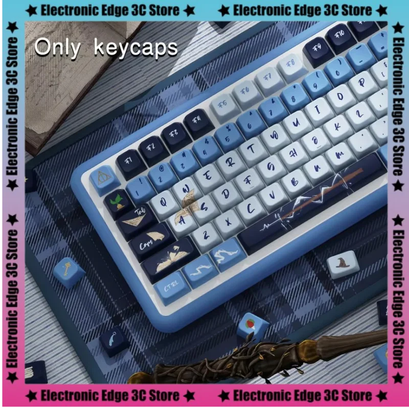 2024 New Ravenclaw Themed Keycaps 138/158 Keys Xda Profile Pbt Thermal Sublimation Mechanical Keyboard Customized Anime Game