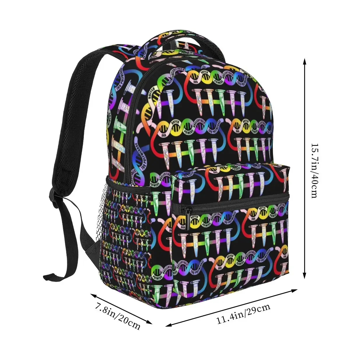 Components Pipette Tubes Biology Science Backpacks Boys Girls Bookbag Students School Bags Cartoon Laptop Rucksack Shoulder Bag