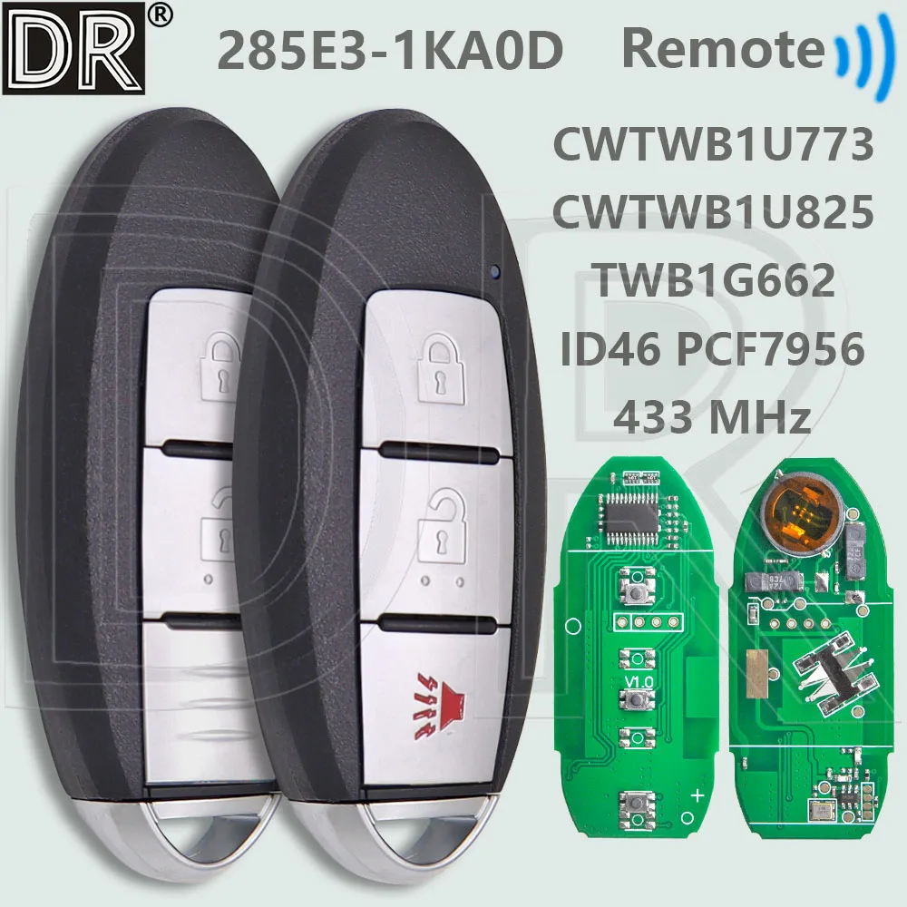 

DR CWTWB1U825/773 TWB1G662 ID46 чип 433 МГц автомобильный дистанционный ключ для Nissan Armada Tiida Frontier Micra Juke Sentra Patrol Note Navara