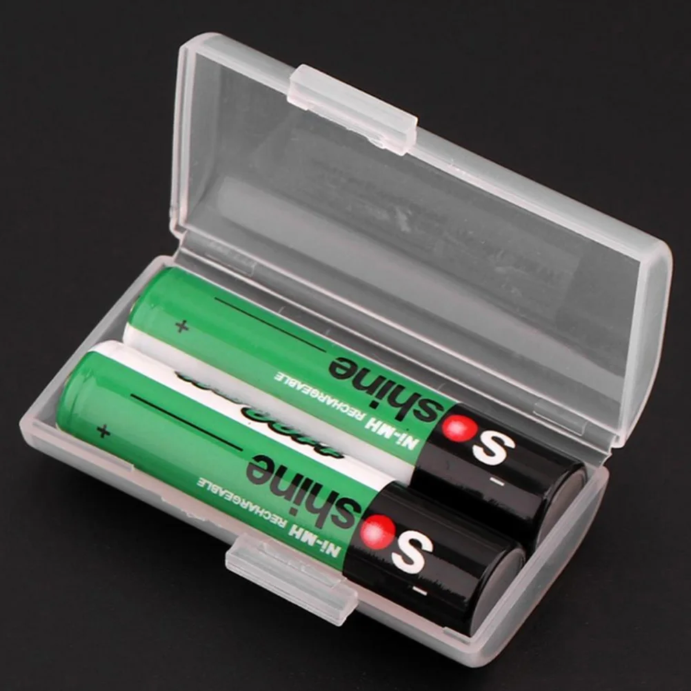 Clear Portable Plastic Holder Storage Box for Aaa Batteries Compact Organizer Travel Storage Aaa Case