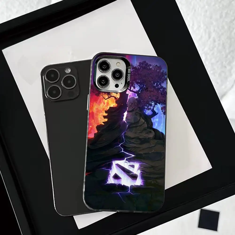 حافظة هاتف D-Dota 2 الرائعة لهاتف iPhone 16,15,14,13,12,11,Mini,Pro,SE,MAX غطاء أبيض غير لامع مقاوم للصدمات