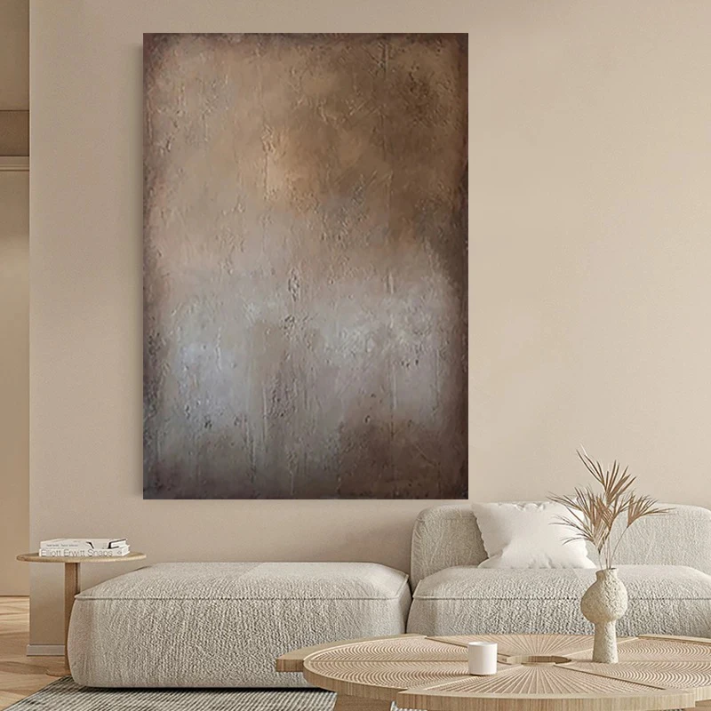 

Hand-Painted Simple And Easy Abstract Oil Painting Modern Neutral Color Nordic Wall Art Texture Texture Oil Painting Canvas