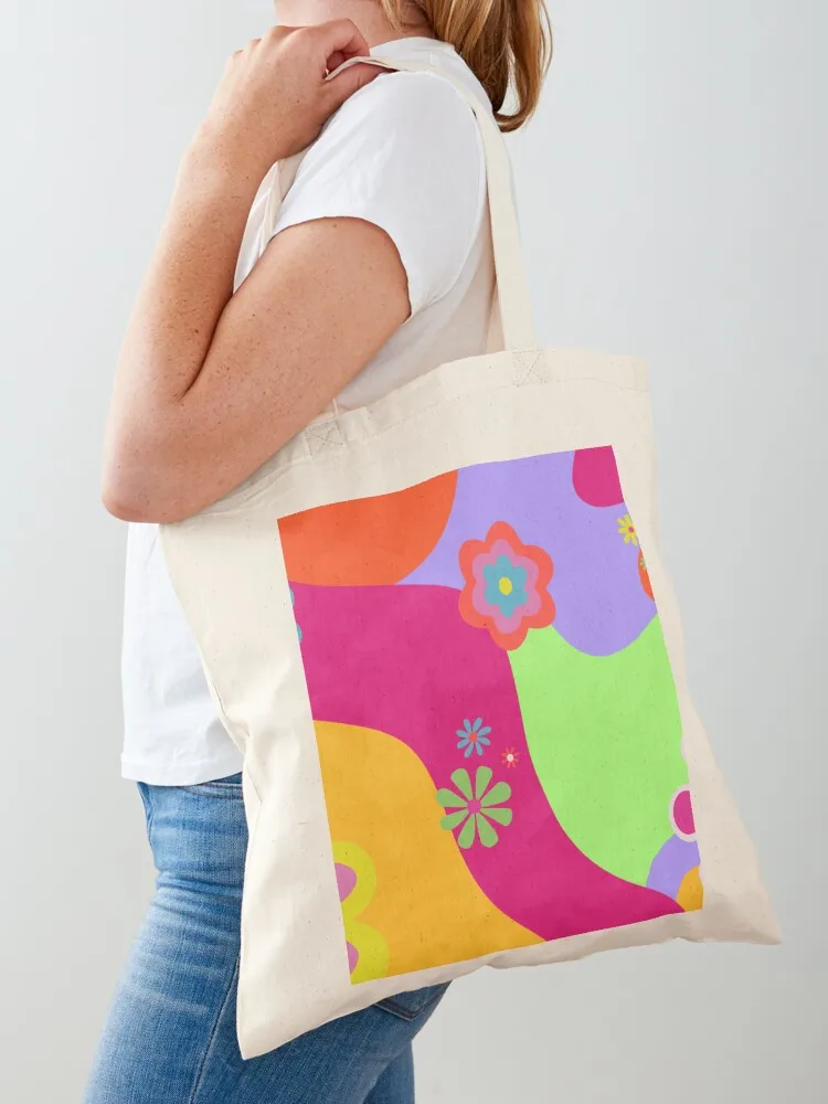 

Flower power Tote Bag reusable shopping bags Women's handbag cute pouch bag
