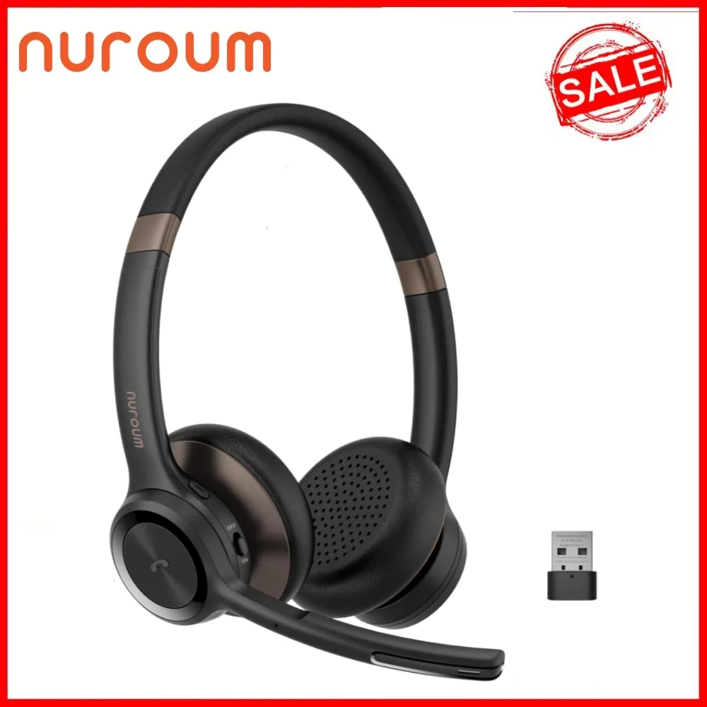 Cuffie Bluetooth Wireless Nuroum HP30 con Microfono, Auricolari On-Ear Senza Fili o Cablati per PC/Mobile, Portata 10m