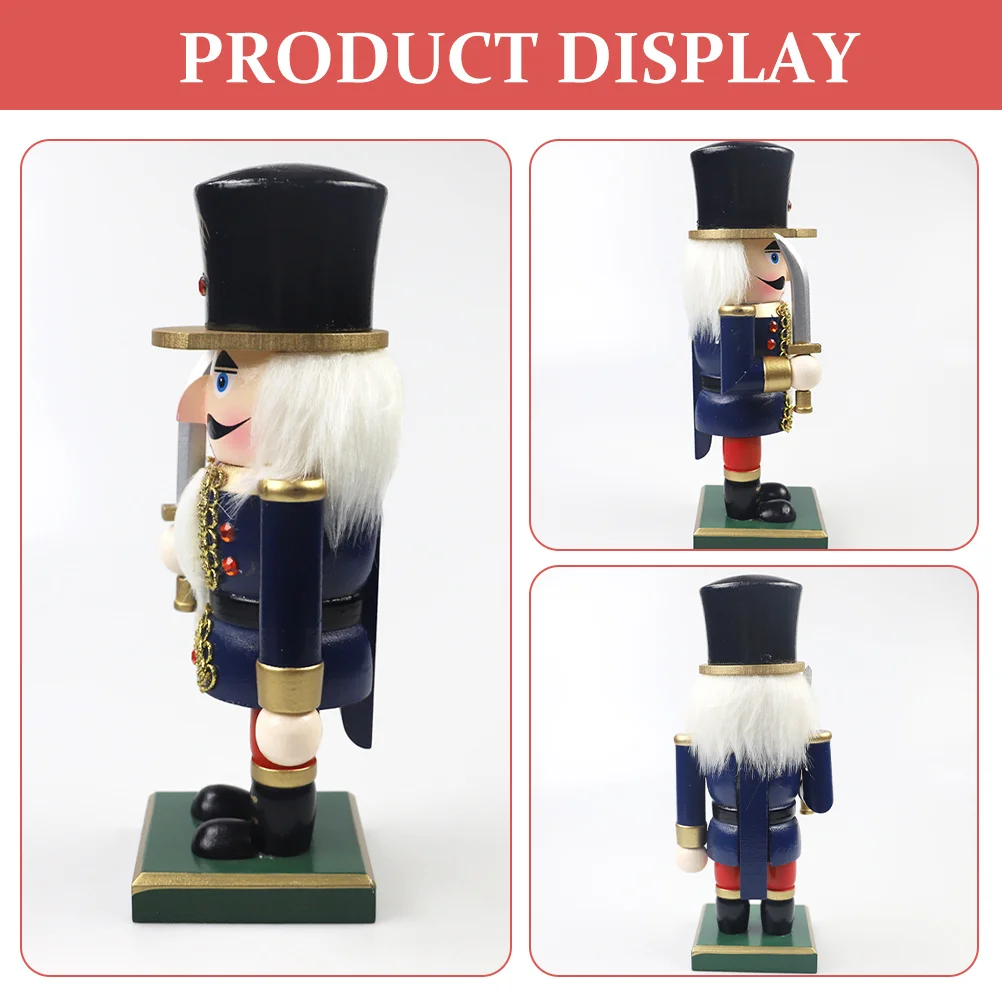 

Christmas Nutcracker Decor Wooden King Soldier Figure for Living Room Bedroom Desktop Holiday Decoration Festive