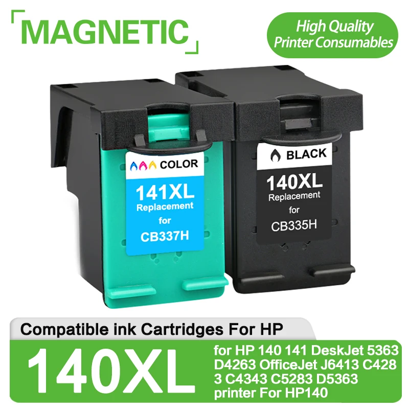 Magnetic Compatible ink Cartridges for HP 140 141 DeskJet 5363 D4263 OfficeJet J6413 C4283 C4343 C5283 D5363 printer For HP140