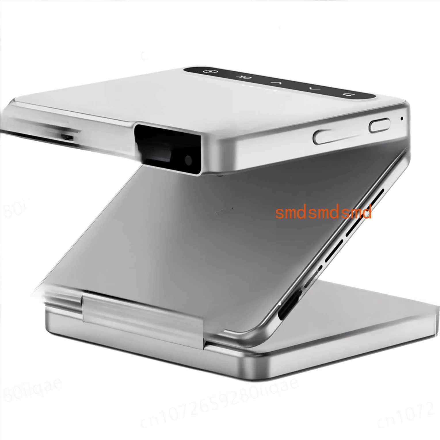 Projector Type-C Fast Charging Built-in 5000mAh Battery Projector Silver Tri-Fold Portable DLP Mini Pocket Size