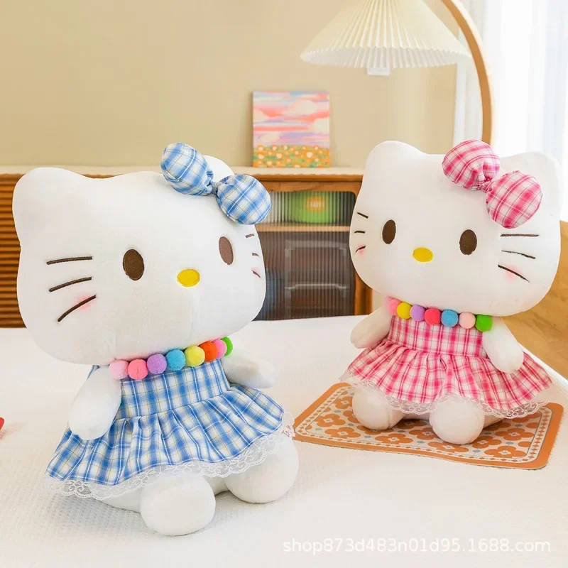 85CM Super Big Size Sanrio Cartoon Gonna scozzese HelloKitty Peluche Bambola Peluche Regalo di compleanno per bambini Giocattoli dei cartoni animati