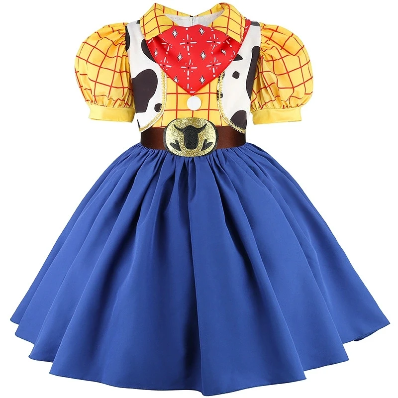 Woody Role Playing Girls Dress Summer Cute Cartoon Jessie Girls Princess Dress Birthday Gifts 2 3 4 5 6 7 8 Years Kids Clothes