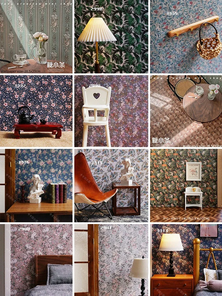 Doll House Wallpaper Background Board Sticker Photo Scenery Wallpaper Miniature Rement Doll Accessories Colorful Wallpaper