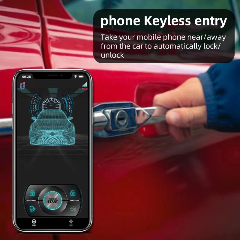 إنذار سيارة عالمي نظام إيقاف التشغيل التلقائي للتحكم عن بعد محرك الإشعال مجموعة التشغيل التلقائي بدون مفتاح نظام الدفع ملحقات السيارة