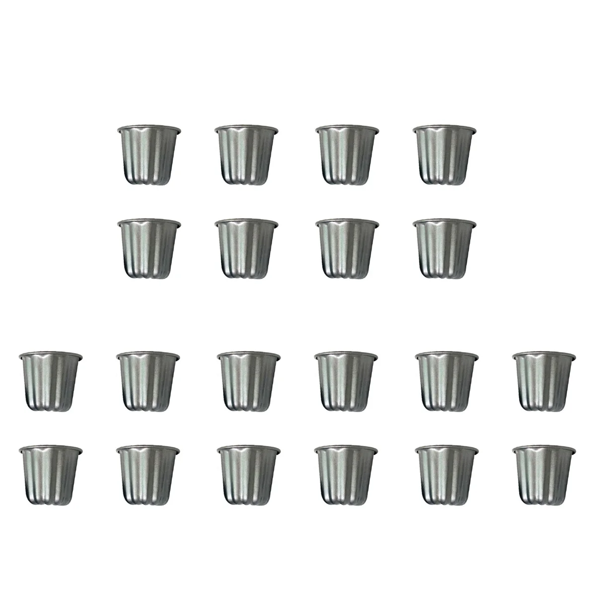 Canele Mold, Cannele Muffin Cup, 20Pcs Non-Stick Cannele Mould Gray-Black Canneles