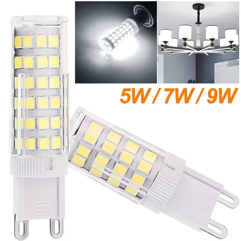 

5W 7W 9W 12W AC220V-240V G9 Светодиодная лампа 6000K Белый прожектор Замена галогенного света Домашняя энергосберегающая яркая лампа с бусинами Быстрая доставка 4-6 дня Прибытие Бесплатная доставка
