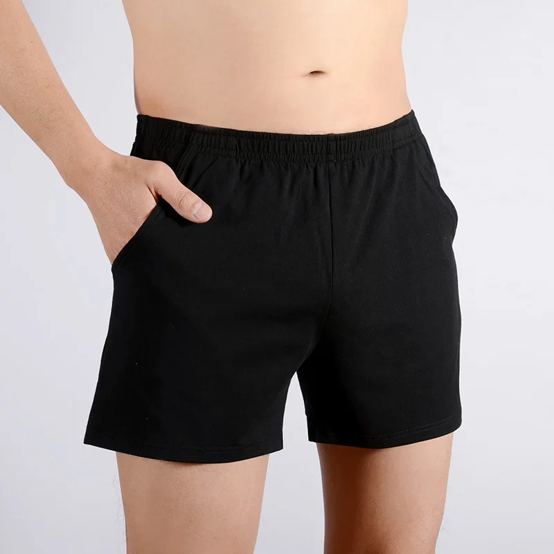 Culotte d\'été en coton respirant pour homme, vêtement de nuit