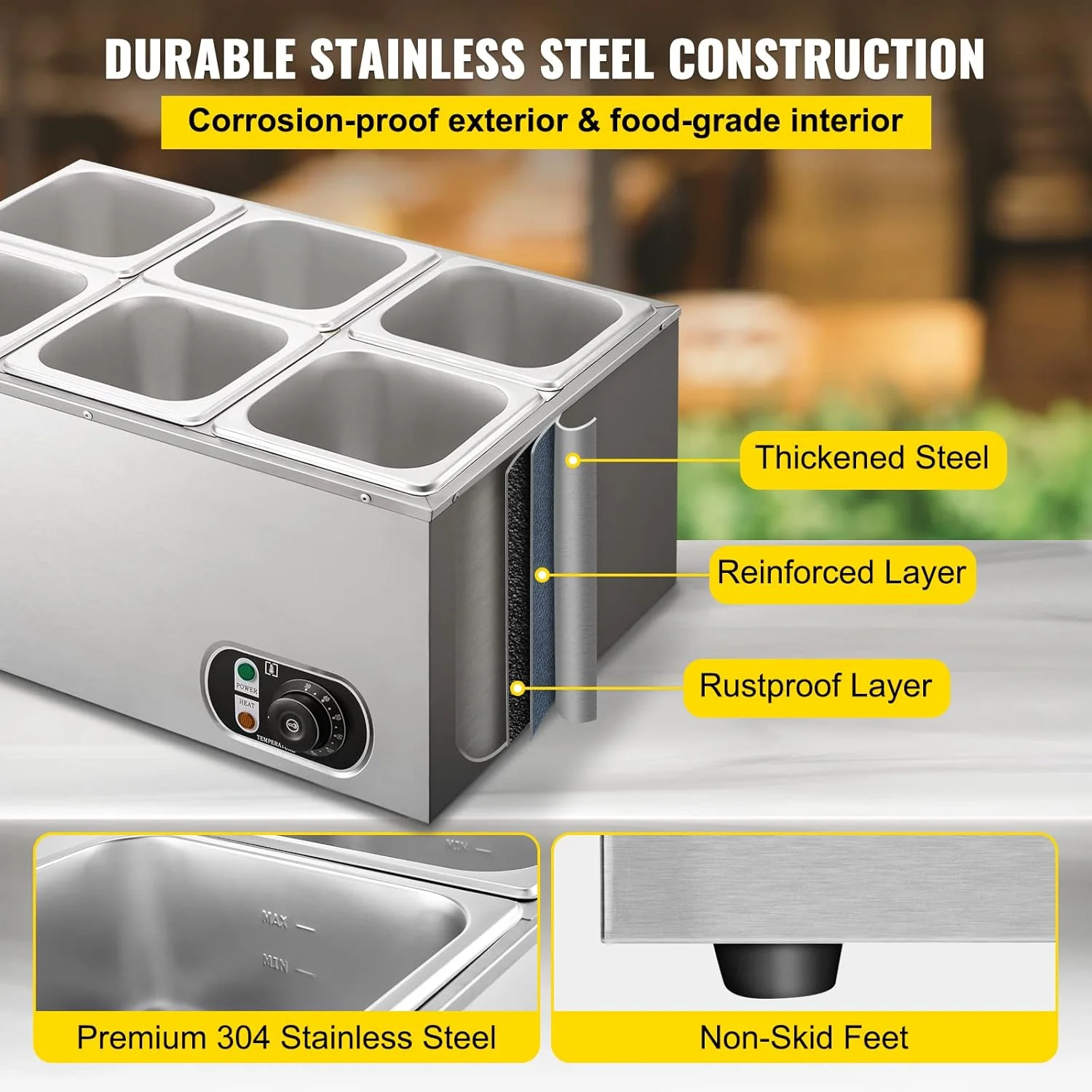 6 خزانات التجارية باين ماري جه - مراجعة Bain Marie Food Warmer وسعره