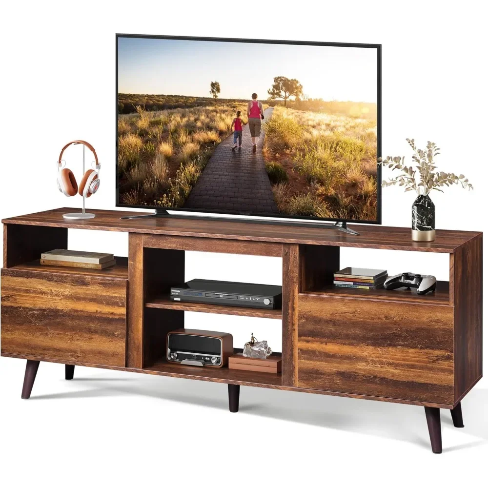 

TV Stand for 65 Inch TV, 58 inch Entertainment Center with 2 Storage Cabinets, Media Console for Living Room, Bedroom and Office