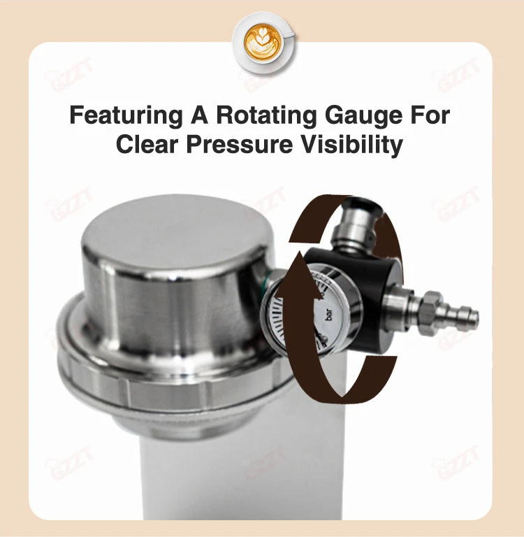 GZZT D001 58mm Manual Pneumatic Coffee Maker Portable Espresso Machine with 1-16 Bar Pressure Gauge for Travel Kits Non-Electric