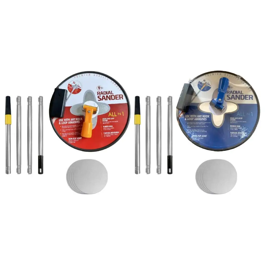 

Manual Hand Drywall Sander 9 inch Radial 360 Degree Rotatable 5Pcs Sandpapers for Walls and Ceilings Painting Projects Dry Wall