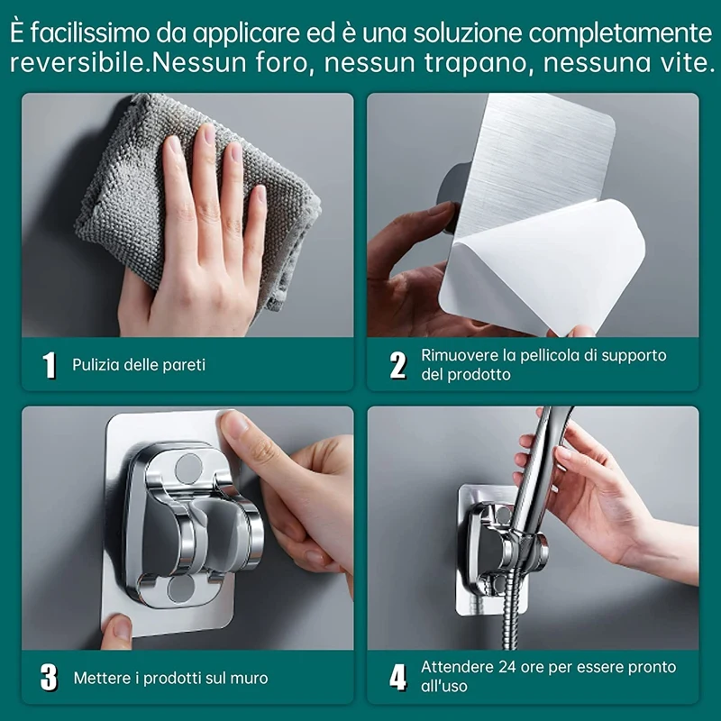 Soporte de cabezal de ducha sin perforación, soporte de ducha de mano, ángulo ajustable, soporte de ducha sin perforación para baño, lavabo
