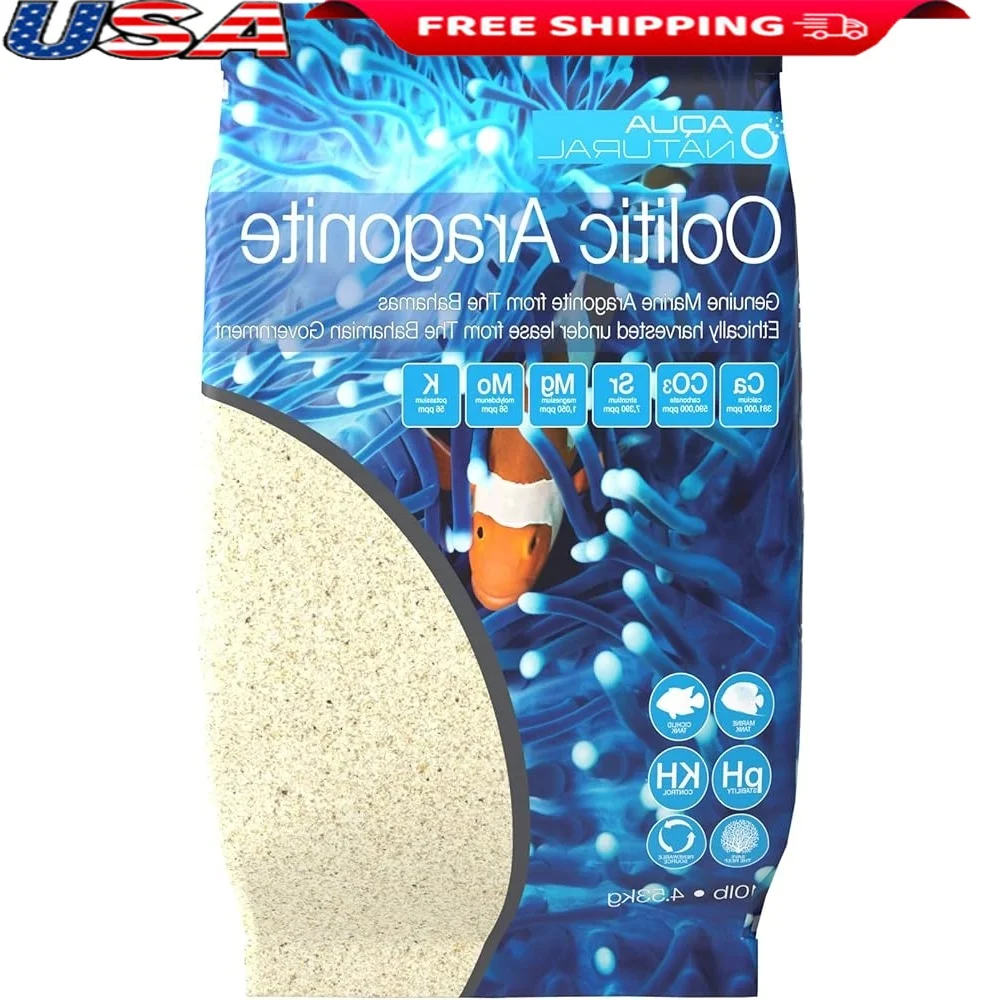 

10lb Pure Oolitic Aragonite Sand Saltwater Aquariums Marine Tanks pH Stabilization Calcium Carbonate 98% Quality