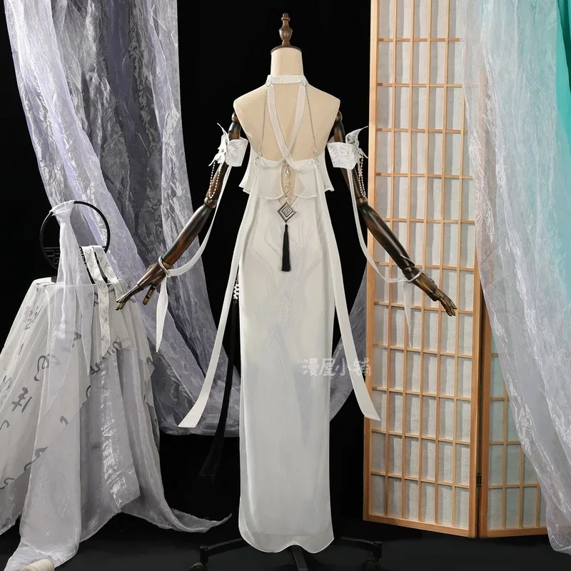Game Naraka Bladepoint Ning Hongye Cosplay Costume White Snake Role Play Uniform Sexy Dress Halloween Party Carnival Suit