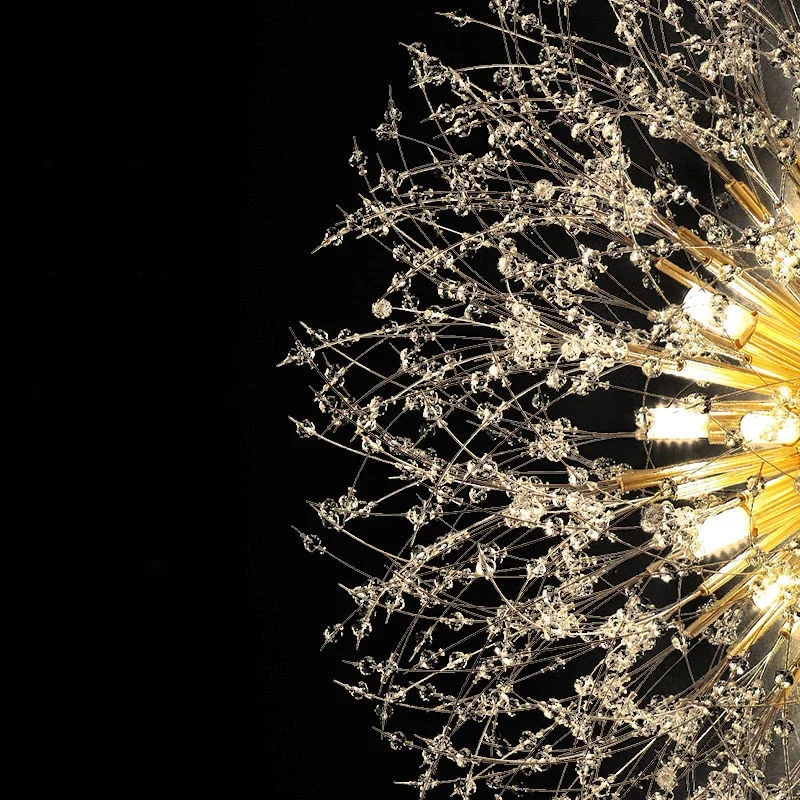 Imagem -04 - Modern Crystal Dandelion Lustre Luzes Led Fogos de Artifício Quarto Luz de Teto Designer Sala Iluminação