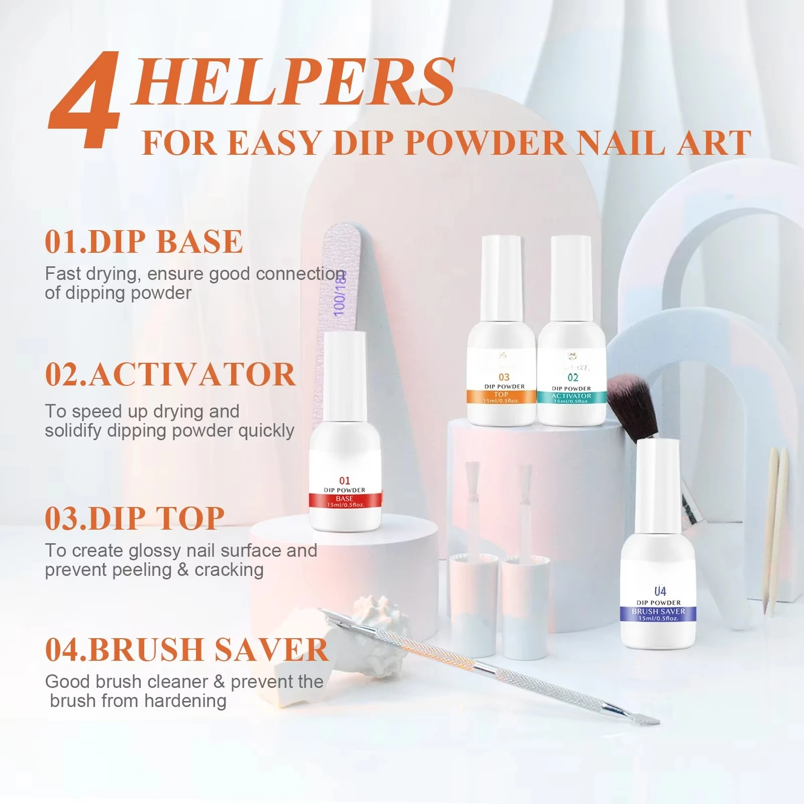 New Design Professional Easy Apply 30 Colors Dip Powder Nail Kit UV Lamp Cure 2min DIY Nail Art Wholesale