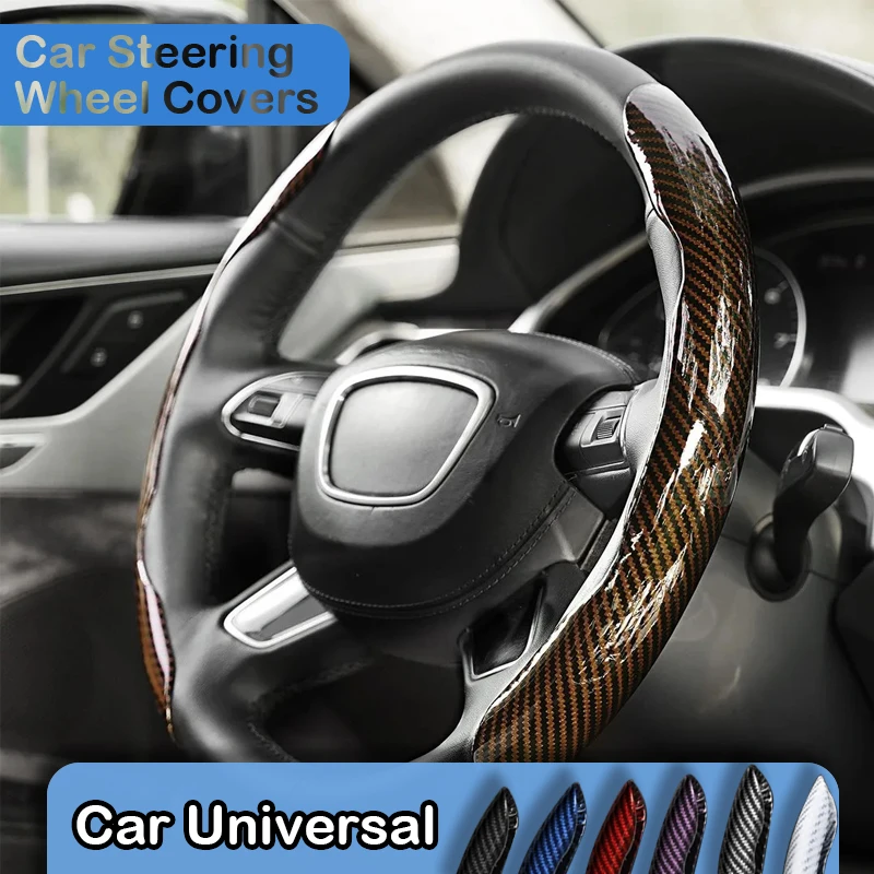 

Carbon Fiber Looking Car Steering Wheel Cover For Peugeot 3008 5008 206 207 208 306 307 308 T9 408 508 607 4008 406 407 SW CC GT