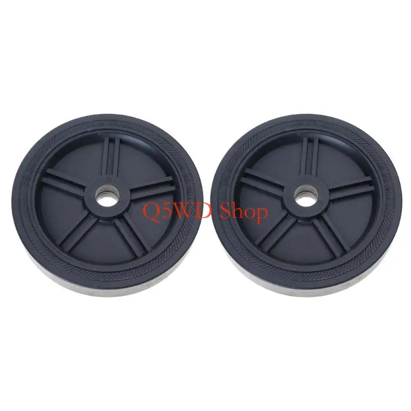 Q5WD 2Pc Vibration Resistant Air Compressor Wheel Plastic Rollers Easy Installation