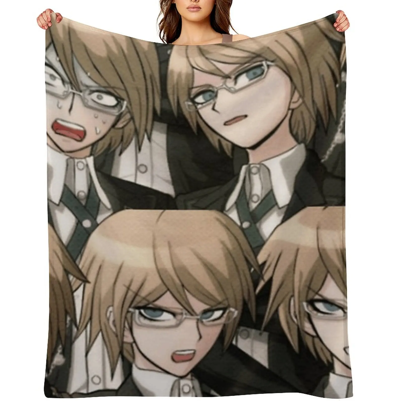 Одеяло Byakuya Togami, мягкие плюшевые клетчатые одеяла, клетчатые одеяла
