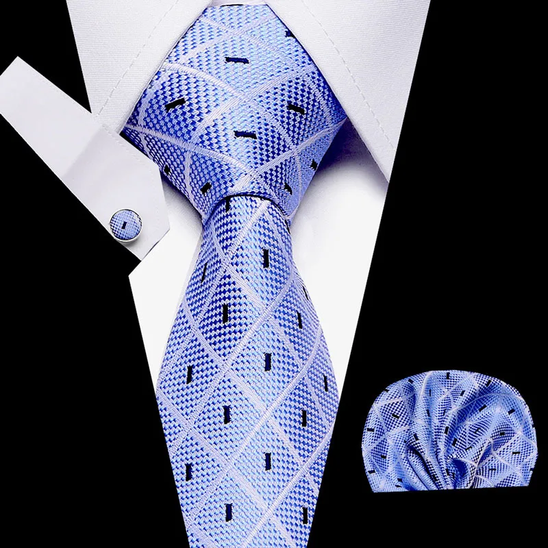 

Hot selling men's blue tie 3-piece set, tie set, formalavailable in stock