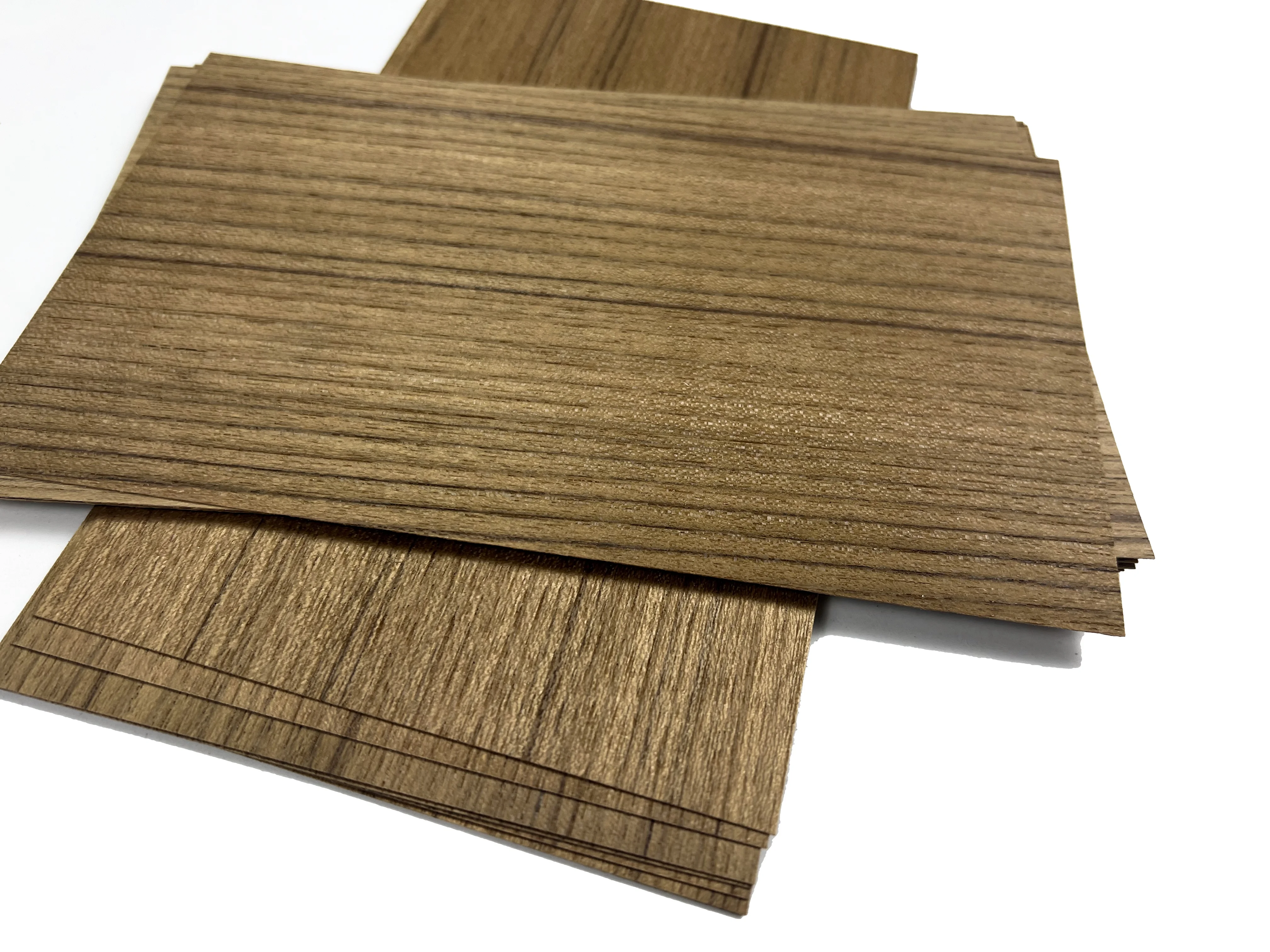 Natural Burmese Teak Straight Grain Veneer, Decorative Veneer, Furniture Craft, L:200x120mm, T:0.35-0.45mm, 10Pcs Lot