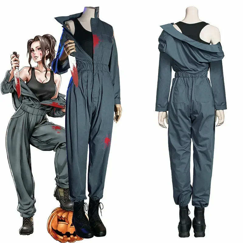 Movie Halloween Michael Myers Cosplay Costume Adult Overalls Outfits Halloween Carnival Suit Rompers